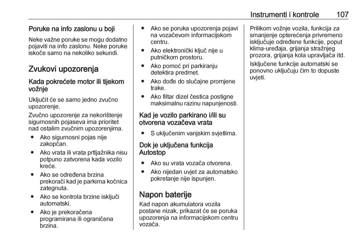 Opel Grandland X vlasnicko uputstvo / page 109