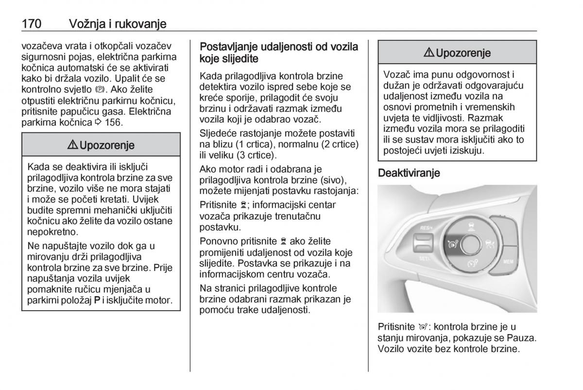 Opel Grandland X vlasnicko uputstvo / page 172