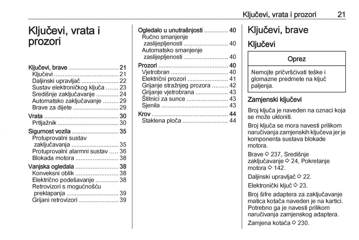 Opel Grandland X vlasnicko uputstvo / page 23