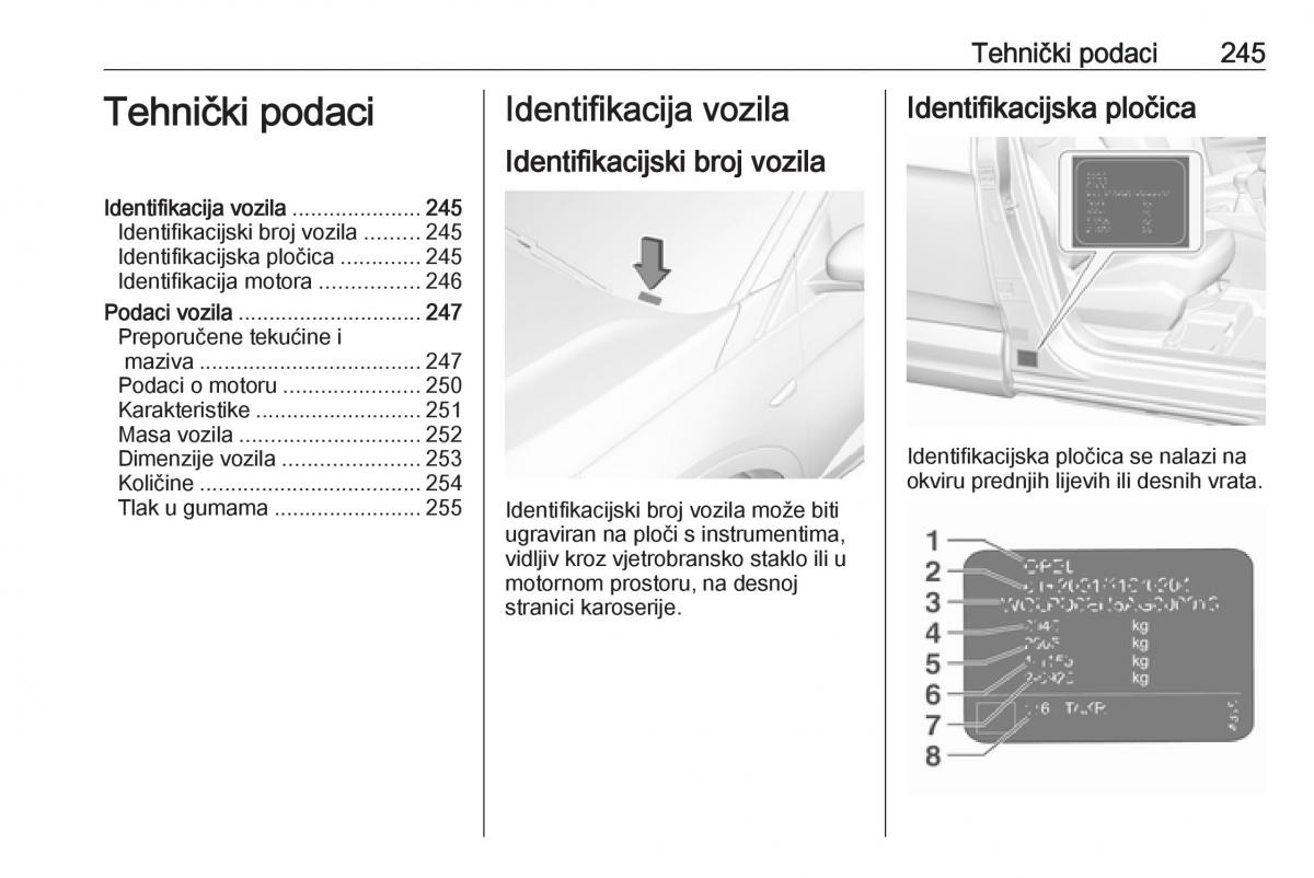 Opel Grandland X vlasnicko uputstvo / page 247