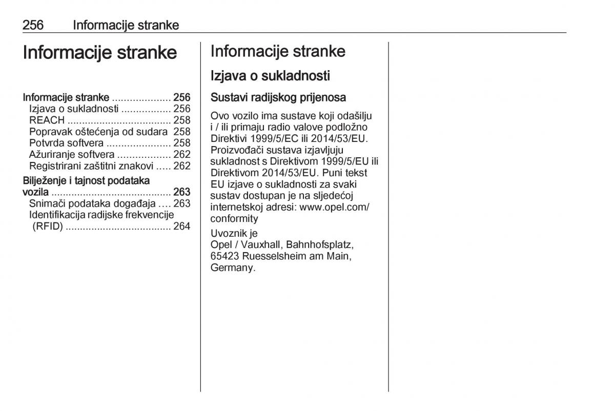 Opel Grandland X vlasnicko uputstvo / page 258