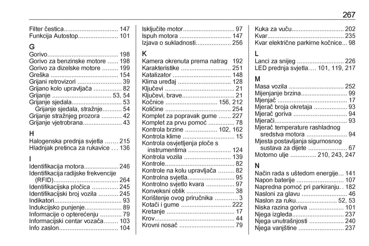 Opel Grandland X vlasnicko uputstvo / page 269