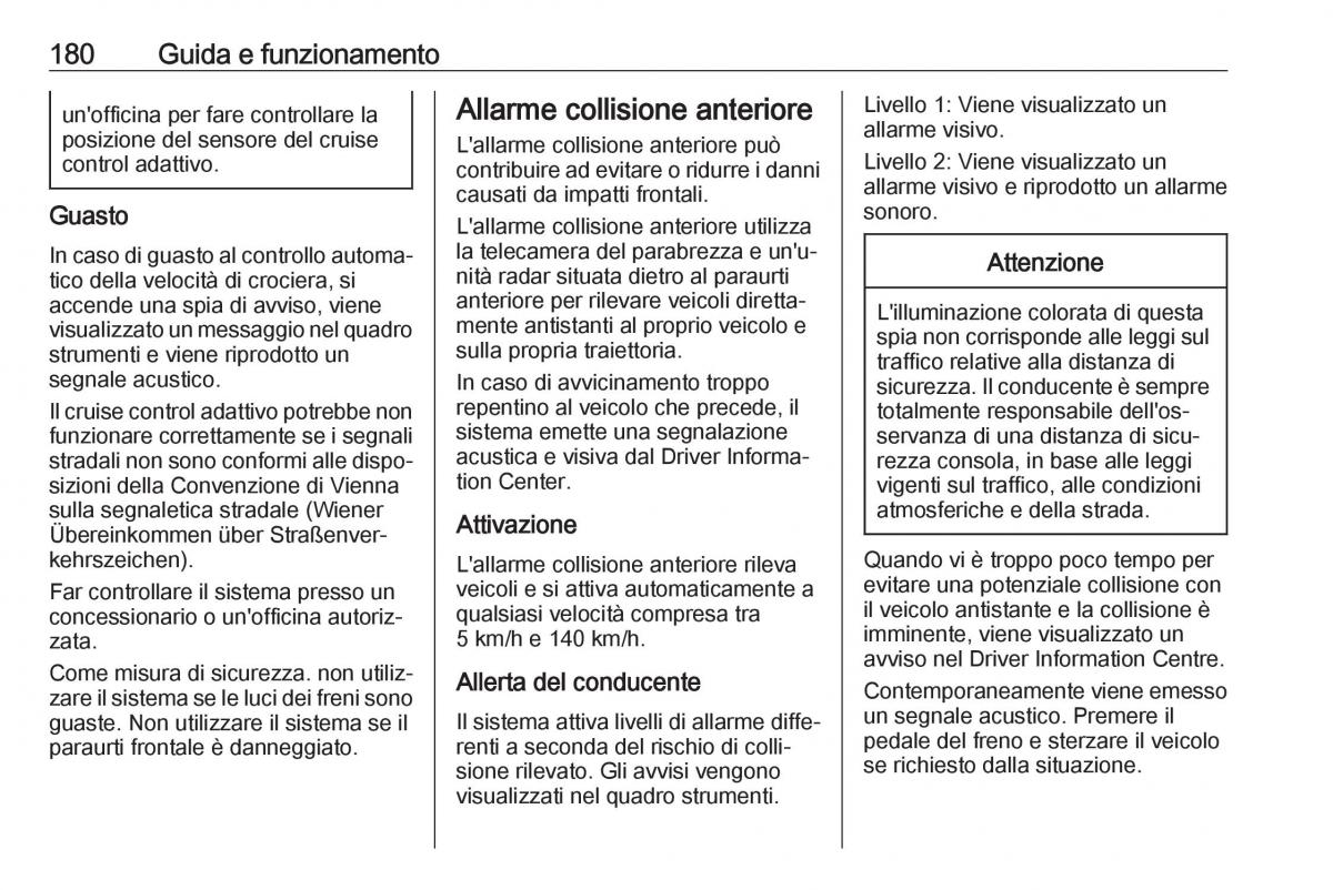 Opel Grandland X manuale del proprietario / page 182