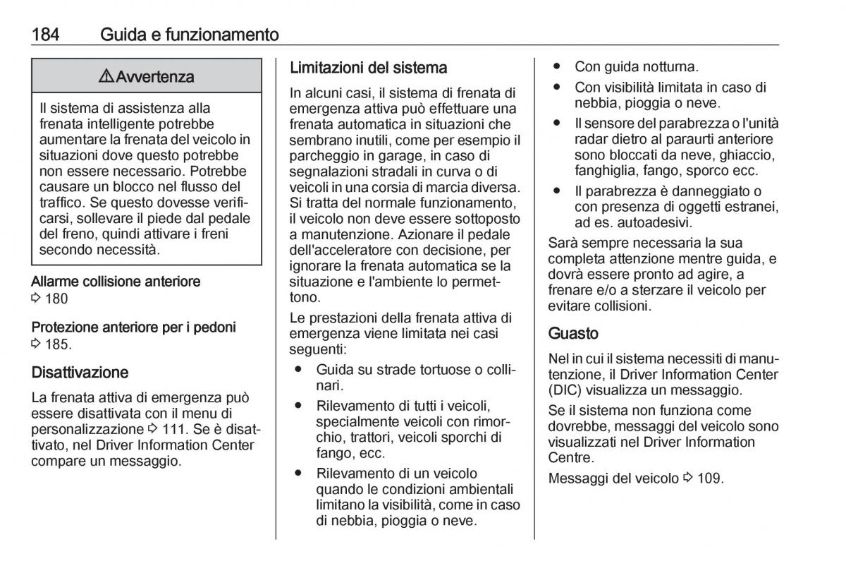 Opel Grandland X manuale del proprietario / page 186