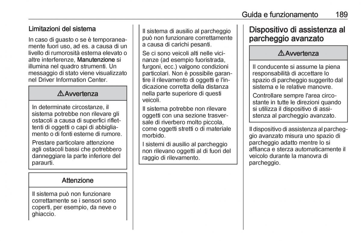 Opel Grandland X manuale del proprietario / page 191