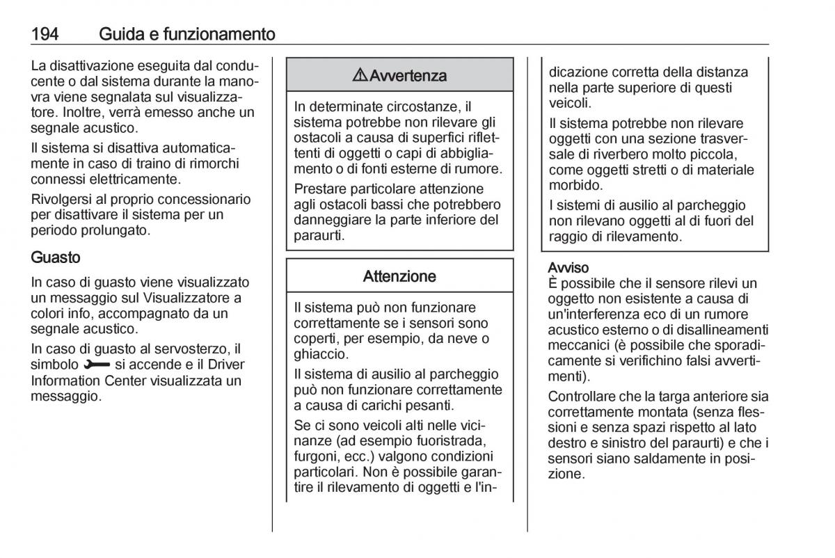 Opel Grandland X manuale del proprietario / page 196