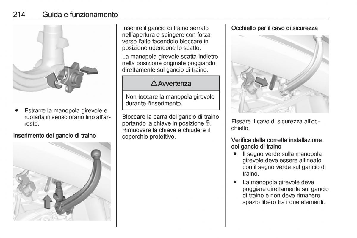 Opel Grandland X manuale del proprietario / page 216