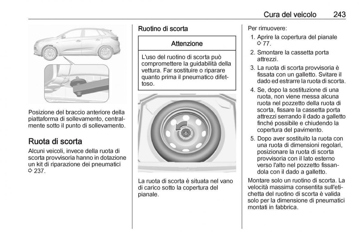 Opel Grandland X manuale del proprietario / page 245