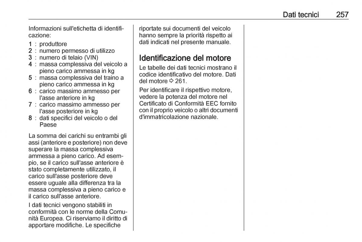 Opel Grandland X manuale del proprietario / page 259