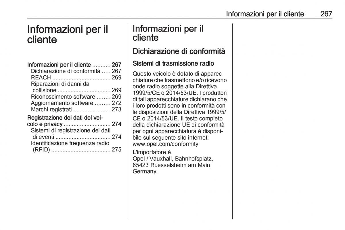 Opel Grandland X manuale del proprietario / page 269