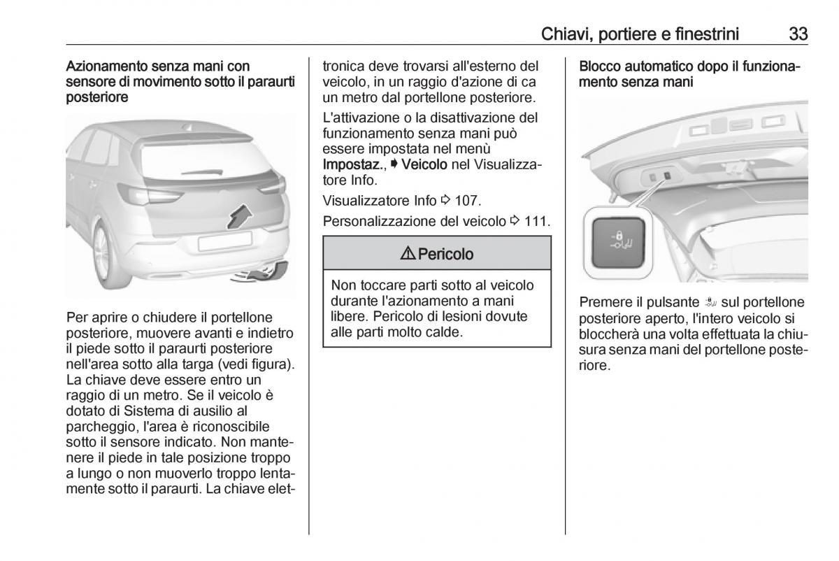 Opel Grandland X manuale del proprietario / page 35