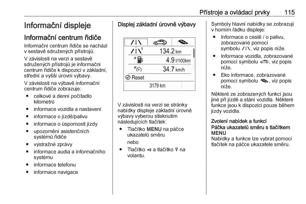 Opel Insignia B navod k obsludze / page 117