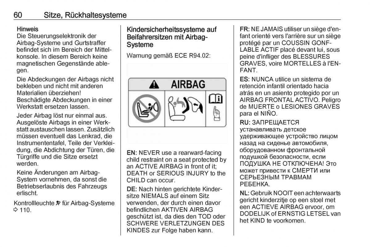 Opel Insignia B Handbuch / page 62