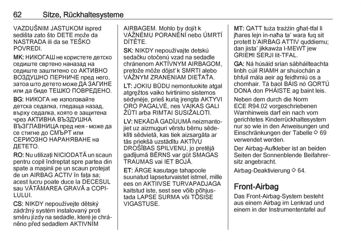 Opel Insignia B Handbuch / page 64