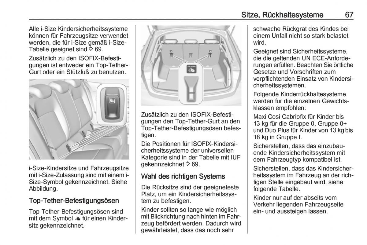 Opel Insignia B Handbuch / page 69