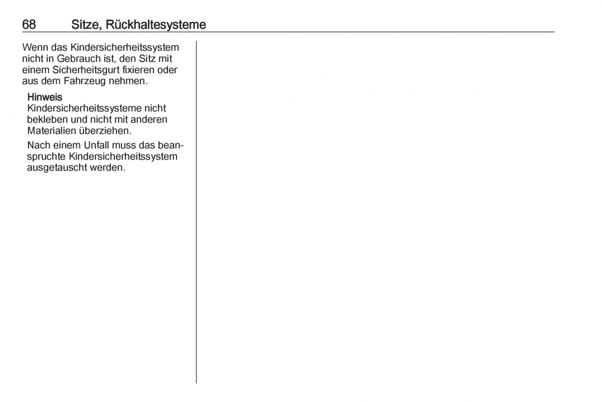 Opel Insignia B Handbuch / page 70