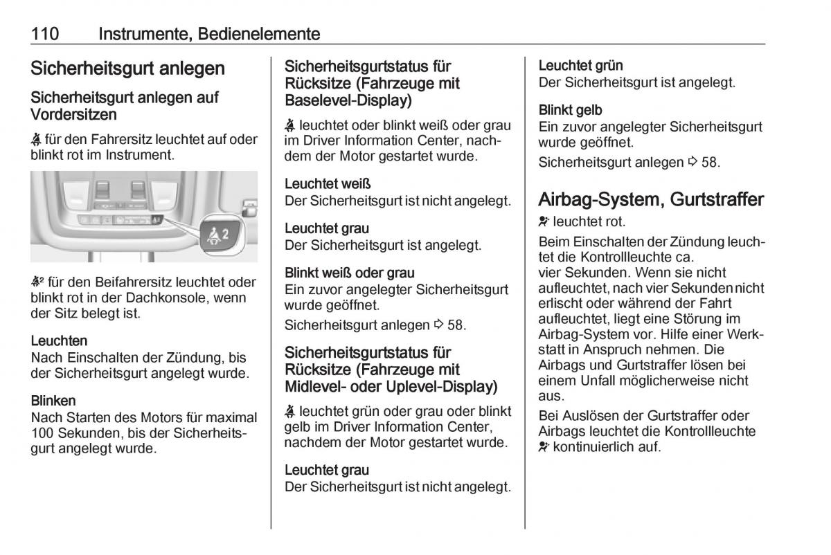 Opel Insignia B Handbuch / page 112