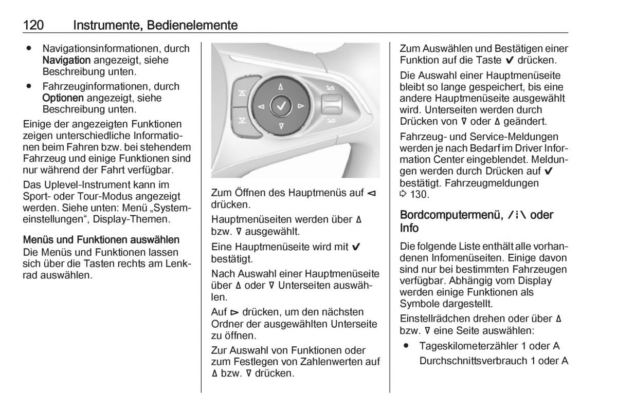 Opel Insignia B Handbuch / page 122