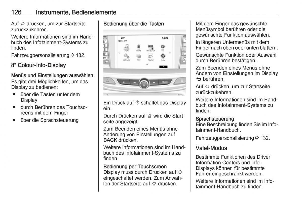 Opel Insignia B Handbuch / page 128