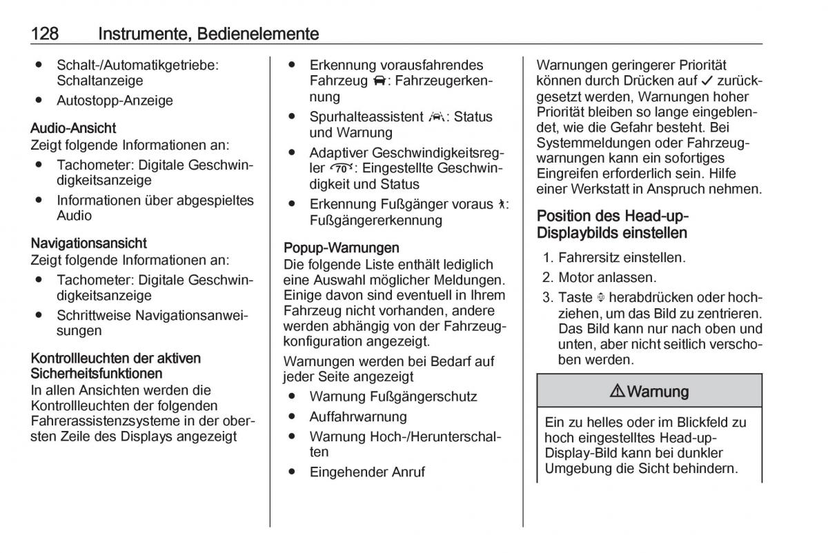 Opel Insignia B Handbuch / page 130