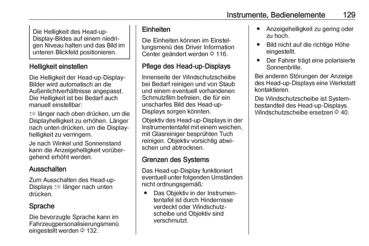 Opel Insignia B Handbuch / page 131