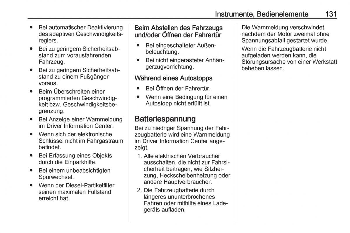 Opel Insignia B Handbuch / page 133