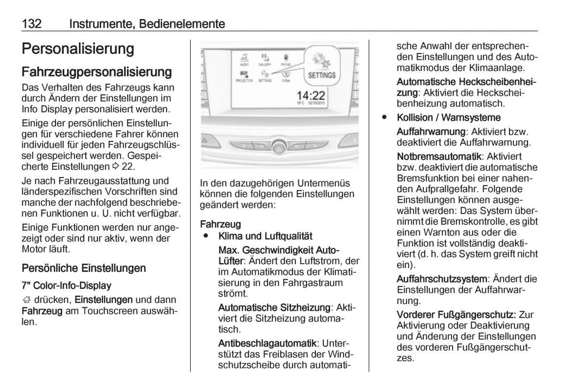 Opel Insignia B Handbuch / page 134