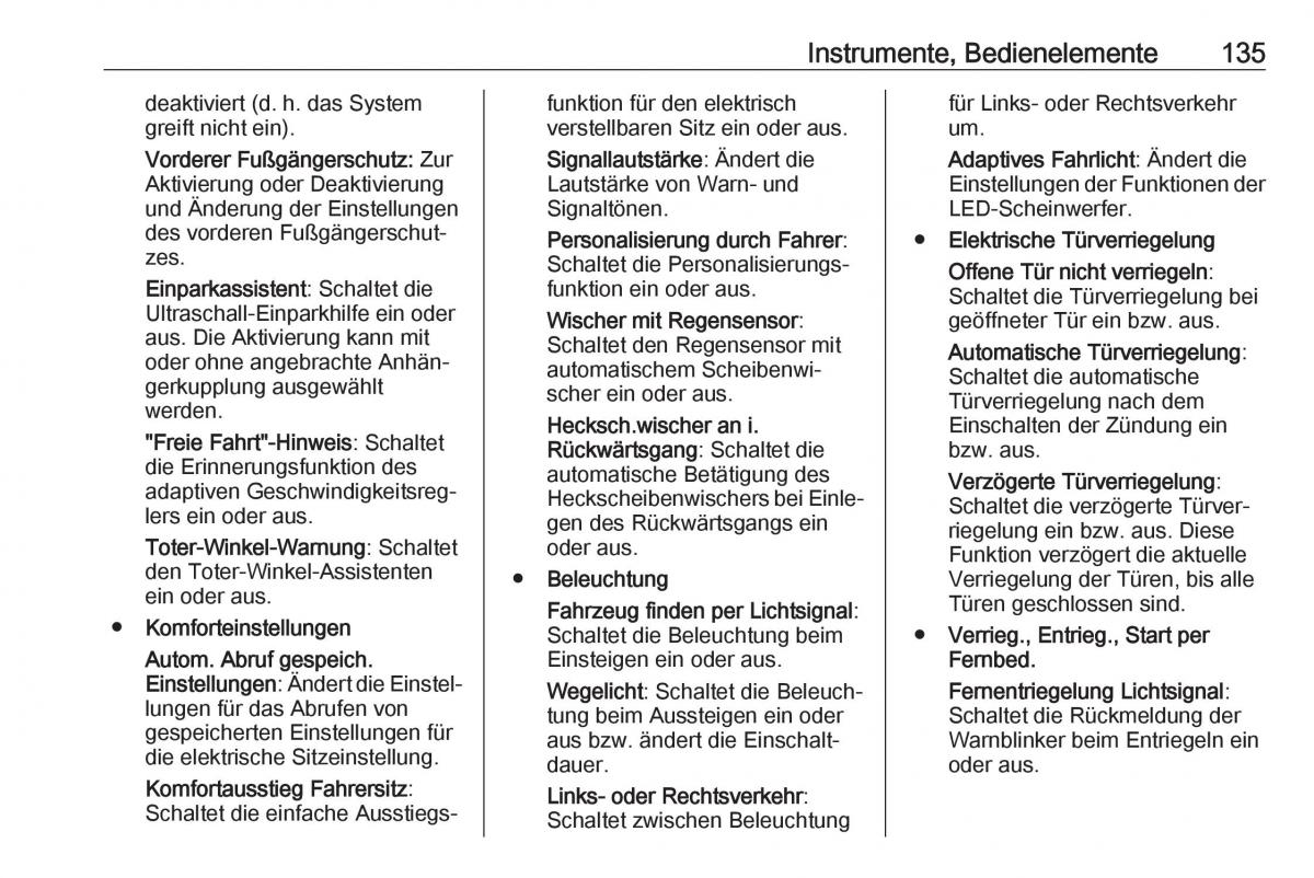 Opel Insignia B Handbuch / page 137