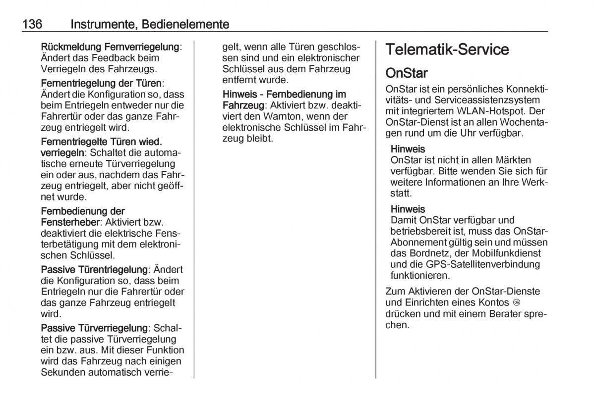 Opel Insignia B Handbuch / page 138