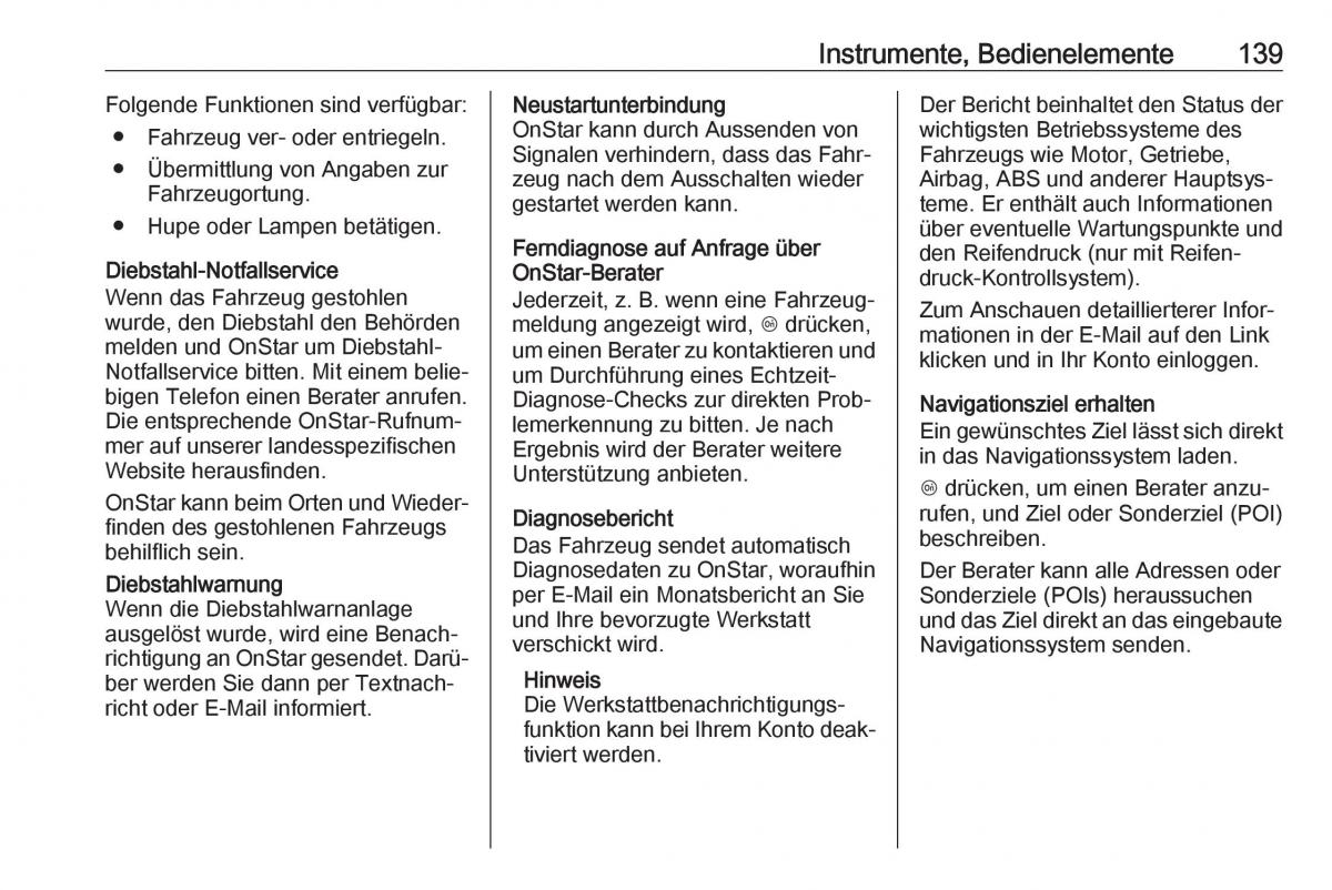 Opel Insignia B Handbuch / page 141