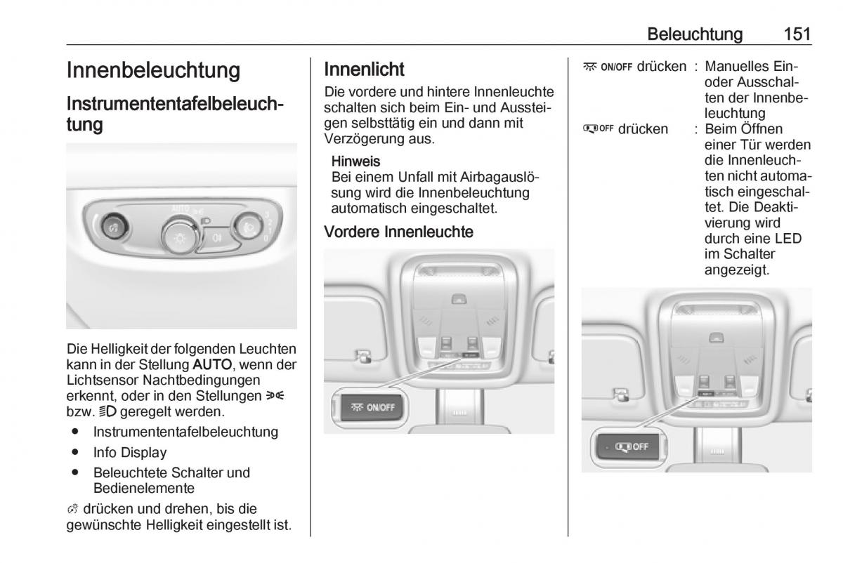 Opel Insignia B Handbuch / page 153