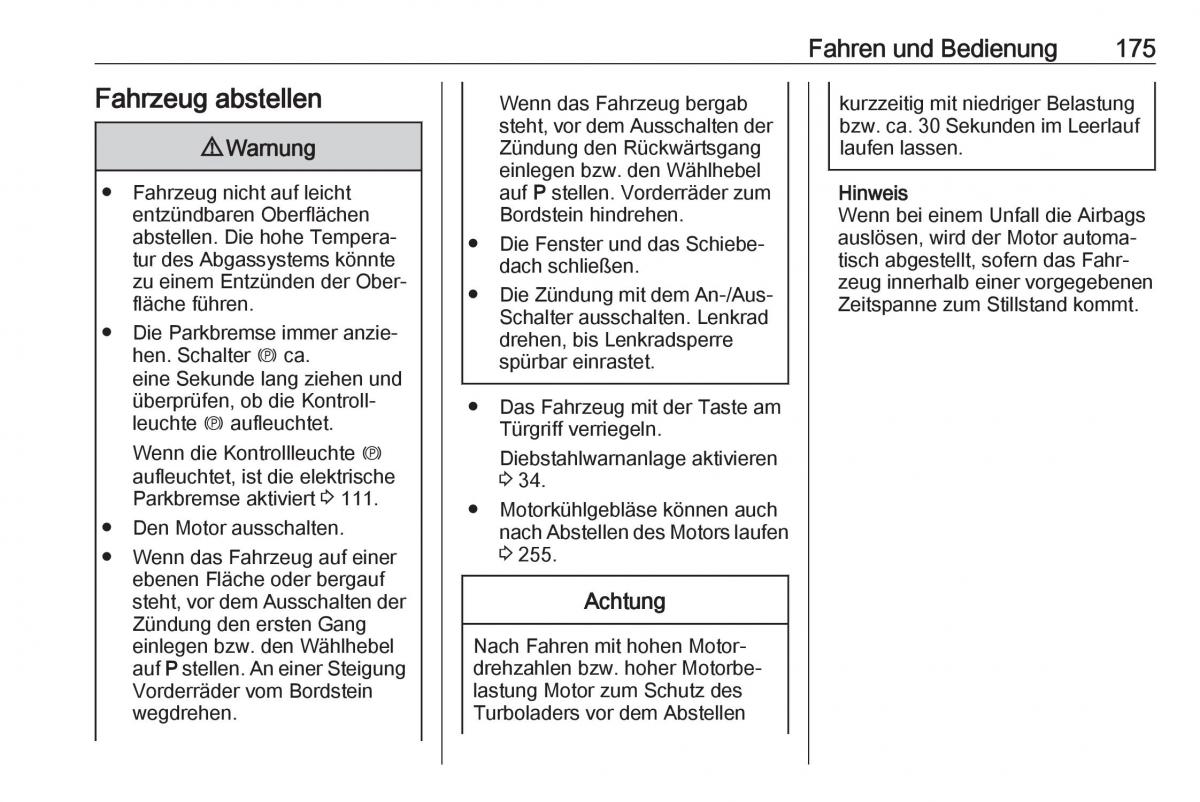 Opel Insignia B Handbuch / page 177