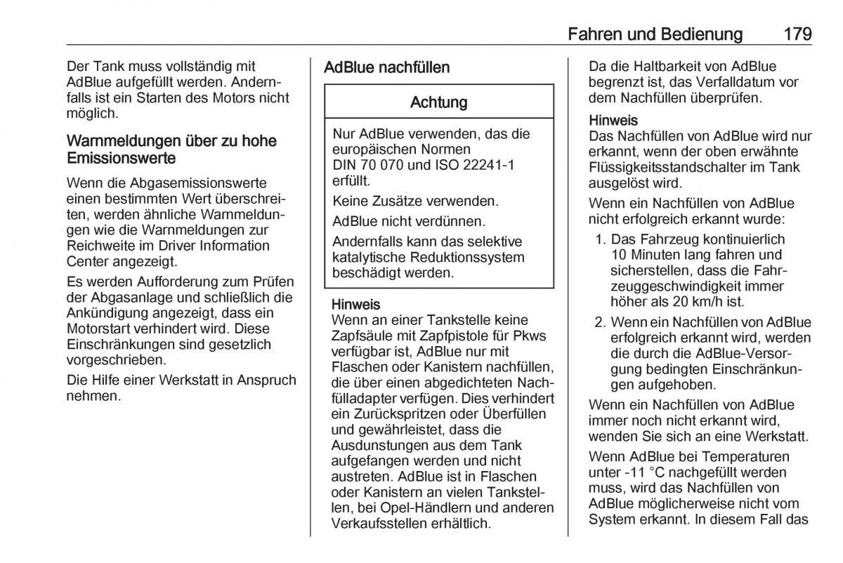 Opel Insignia B Handbuch / page 181