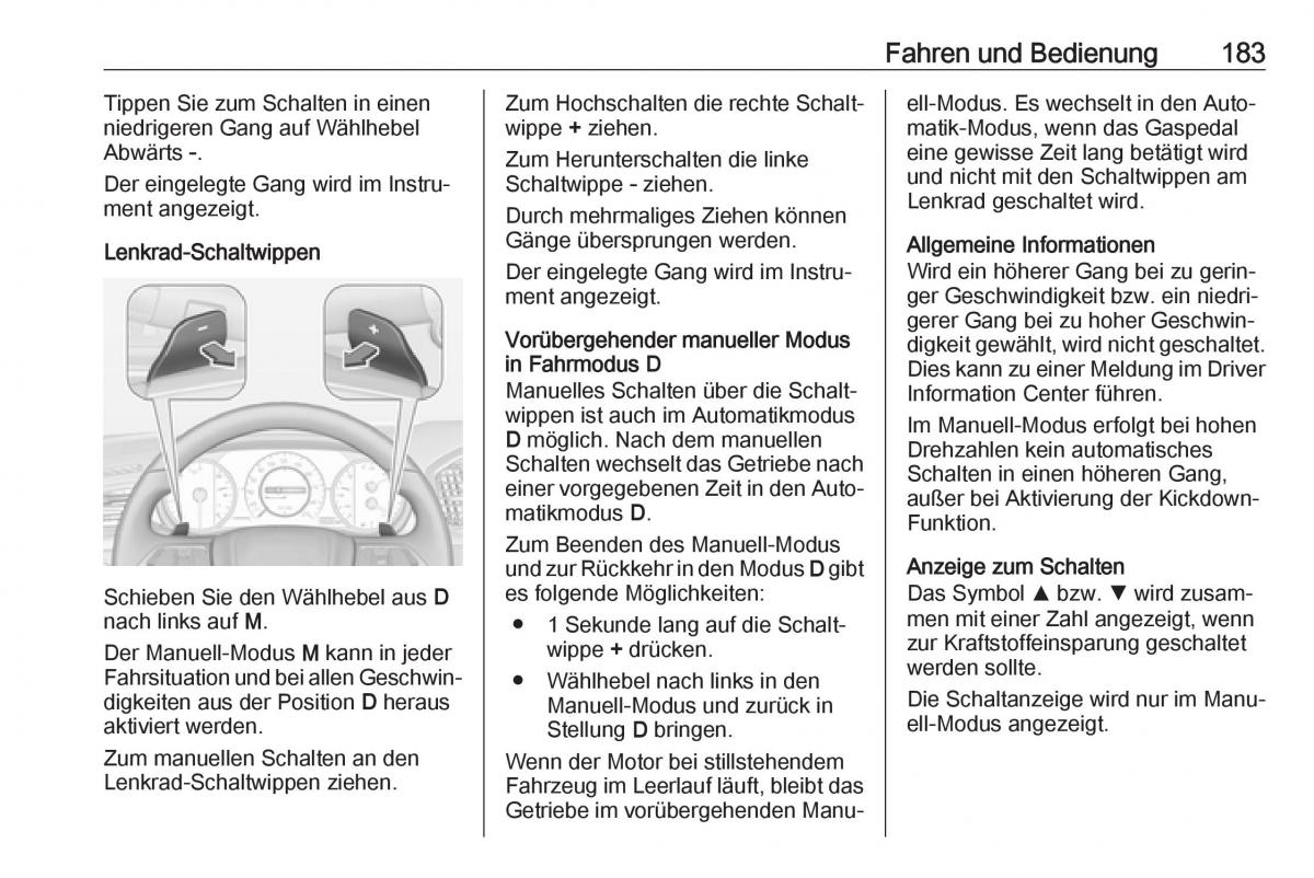 Opel Insignia B Handbuch / page 185