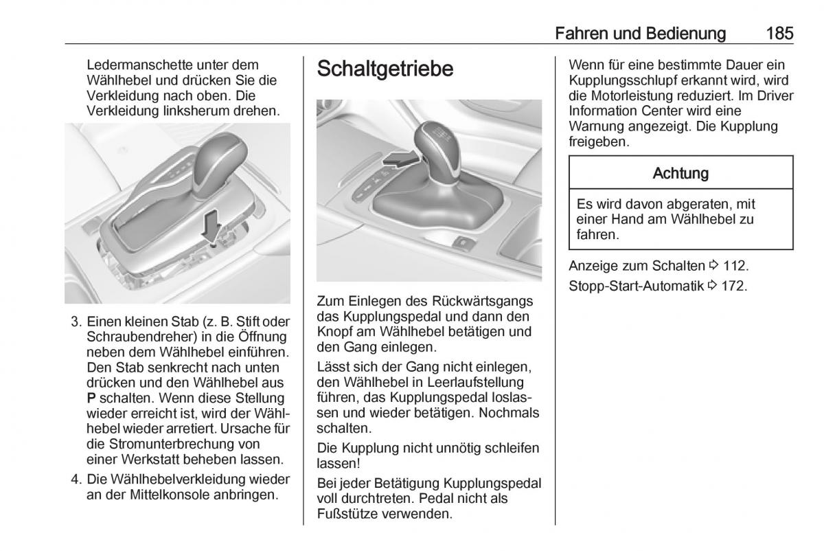 Opel Insignia B Handbuch / page 187