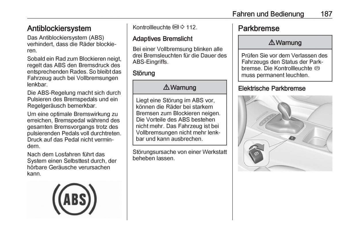 Opel Insignia B Handbuch / page 189