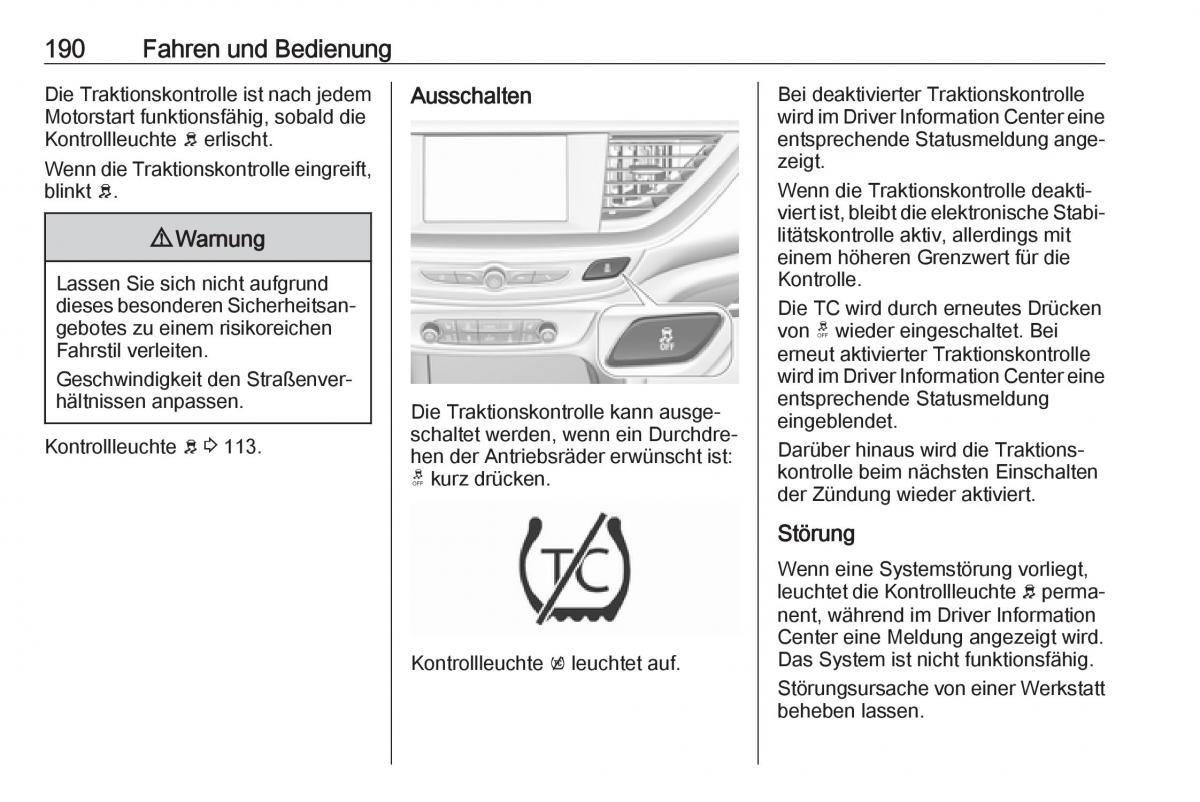 Opel Insignia B Handbuch / page 192