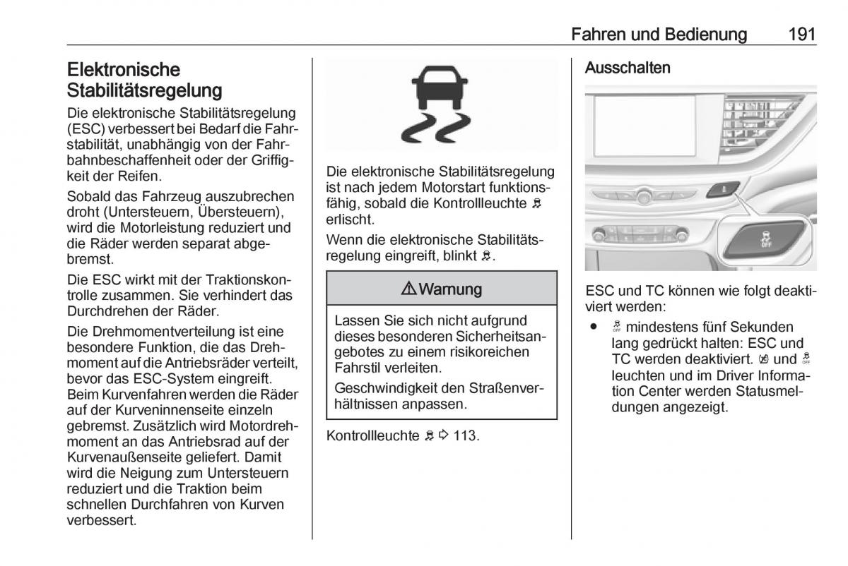 Opel Insignia B Handbuch / page 193