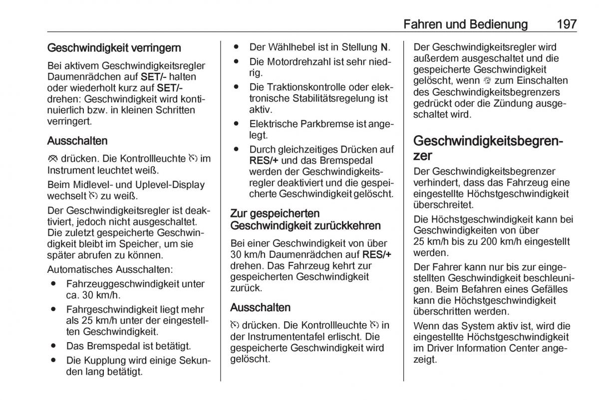 Opel Insignia B Handbuch / page 199