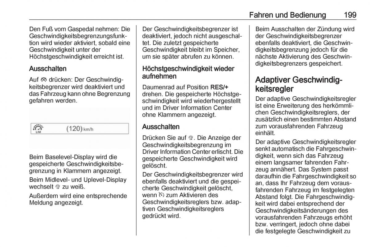 Opel Insignia B Handbuch / page 201