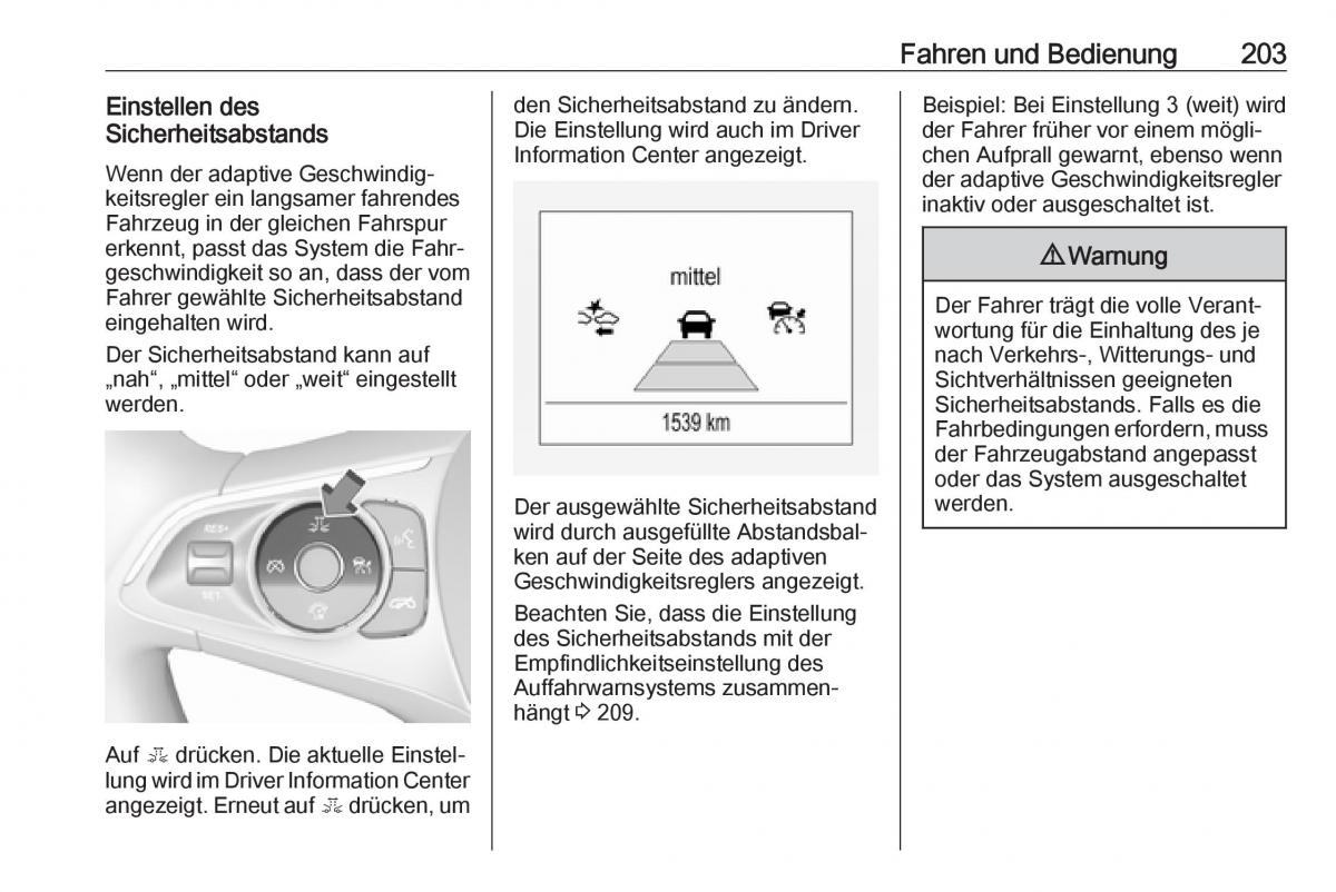 Opel Insignia B Handbuch / page 205