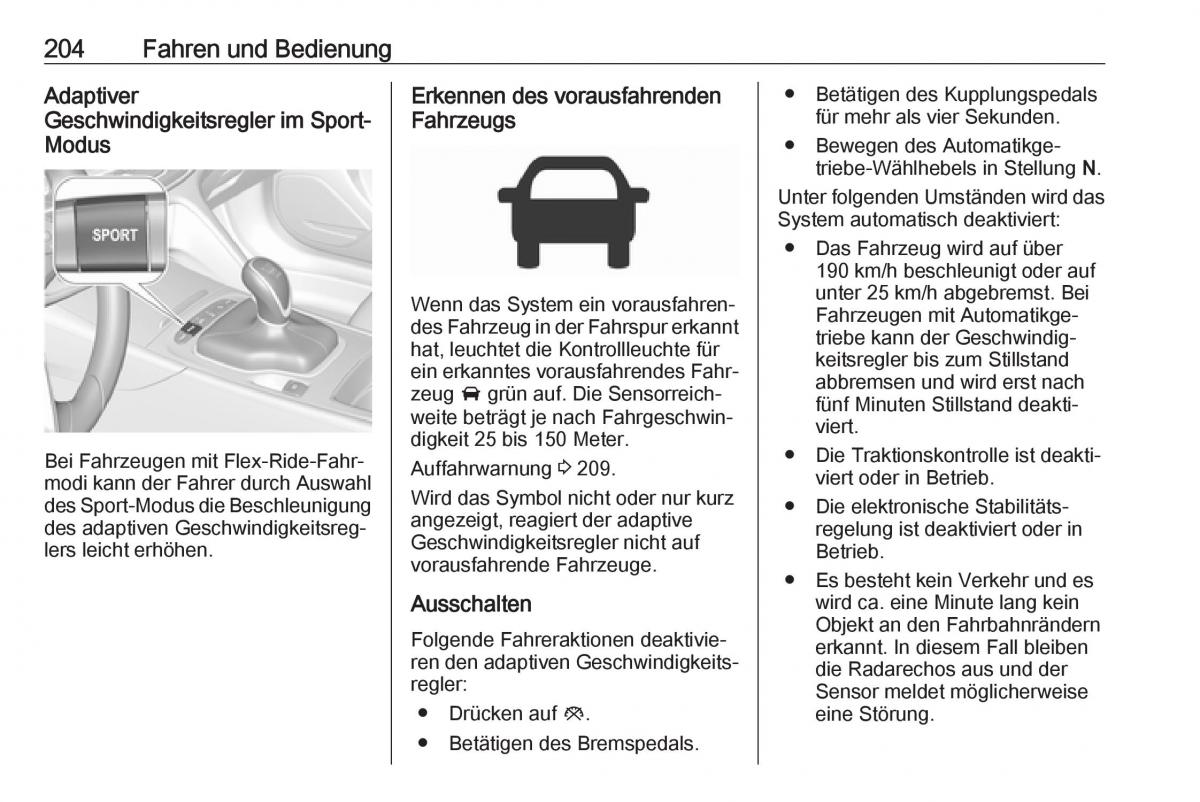 Opel Insignia B Handbuch / page 206