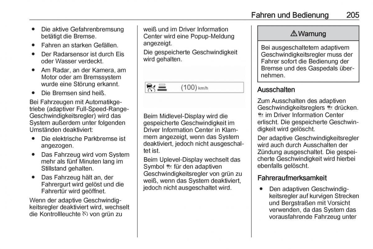 Opel Insignia B Handbuch / page 207