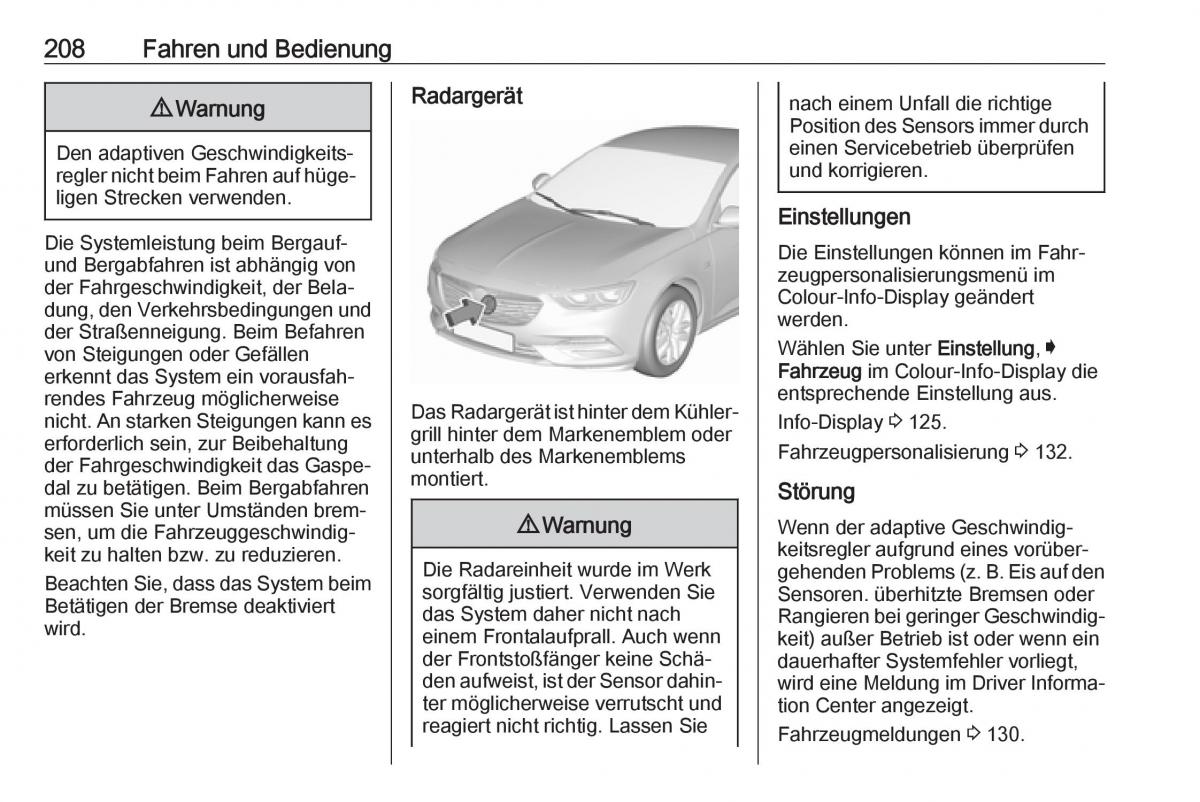 Opel Insignia B Handbuch / page 210