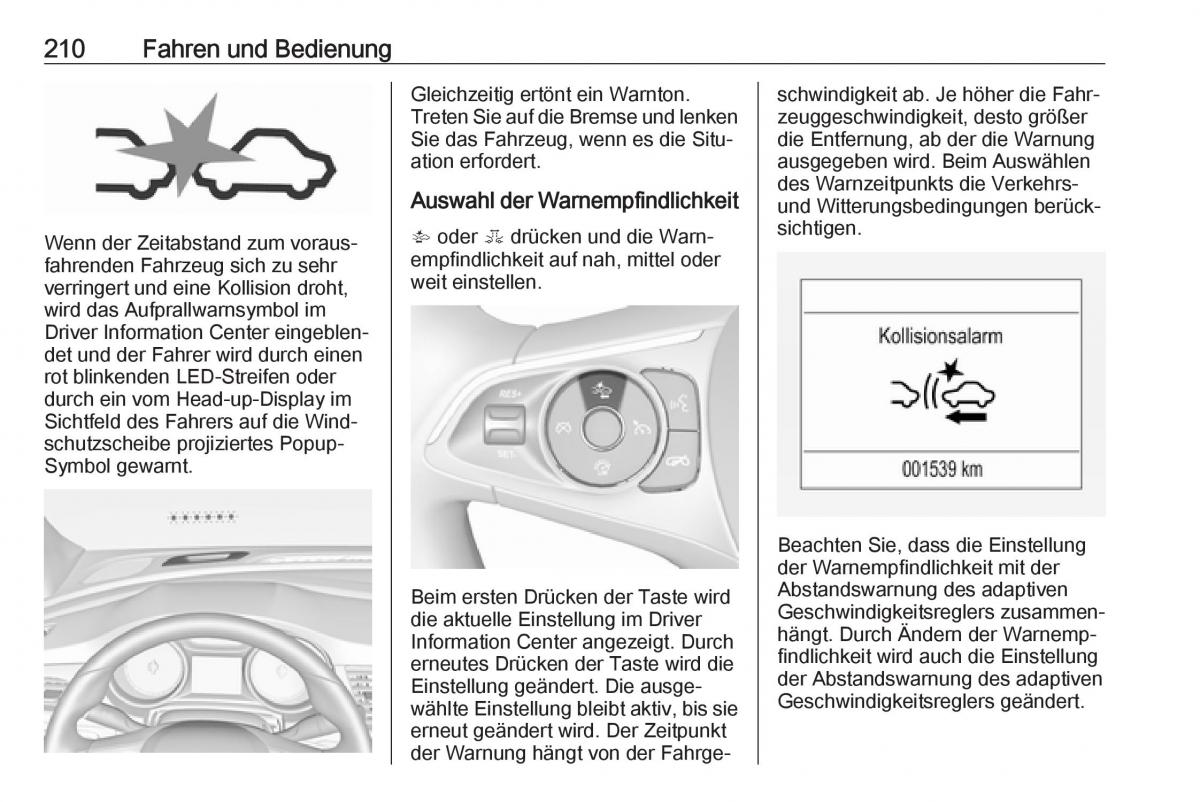 Opel Insignia B Handbuch / page 212