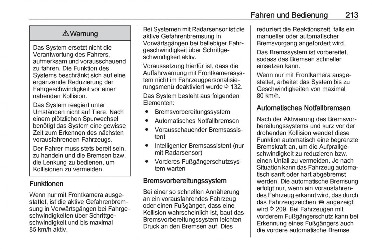 Opel Insignia B Handbuch / page 215