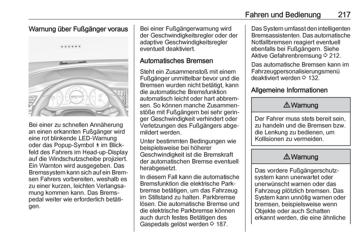 Opel Insignia B Handbuch / page 219