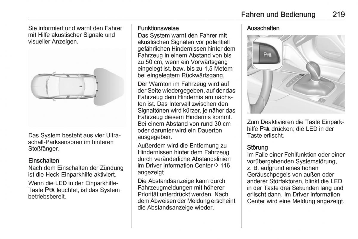 Opel Insignia B Handbuch / page 221