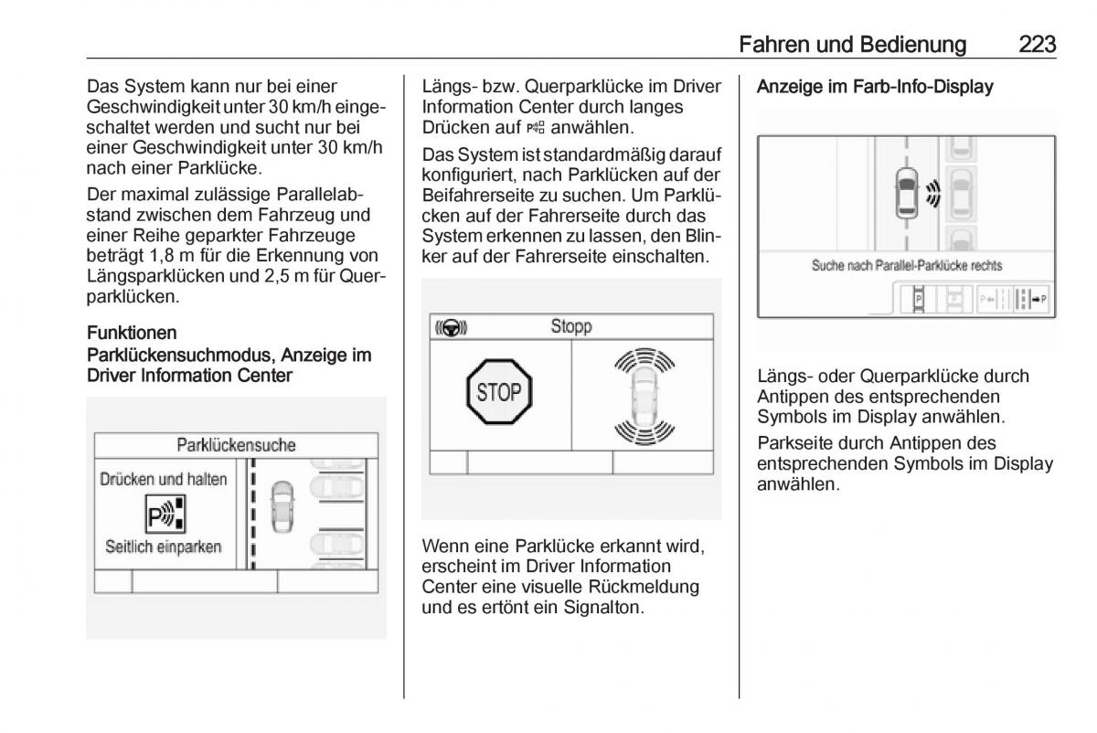 Opel Insignia B Handbuch / page 225