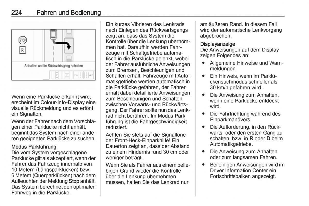 Opel Insignia B Handbuch / page 226